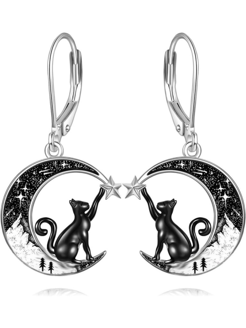 Gothic 925 Sterling Silver Dangle Earrings - Halloween & Holiday Jewelry Gift